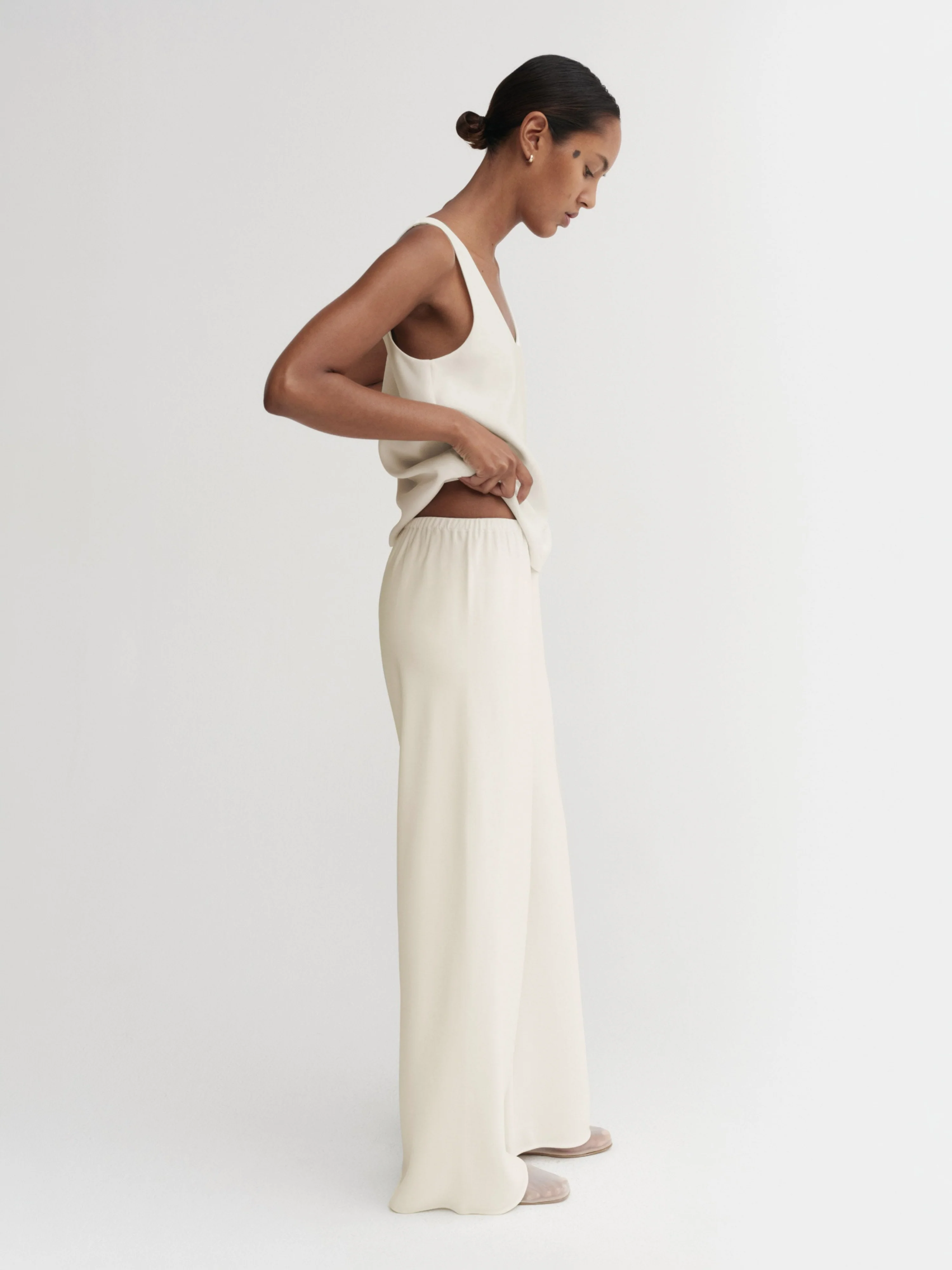Bea Crepe Pants, cream - Image 4