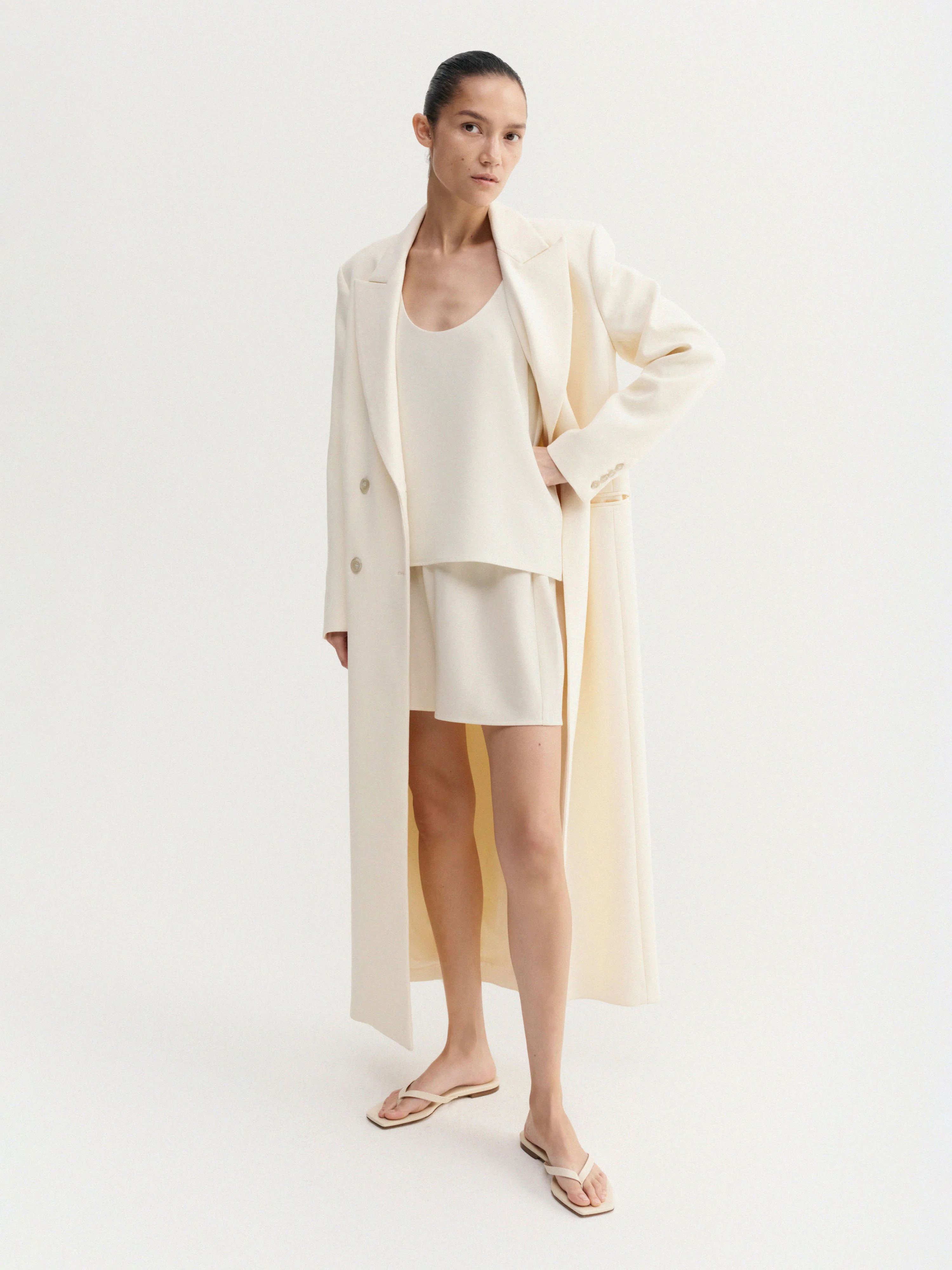 Bim crepe shorts, cream - Image 5