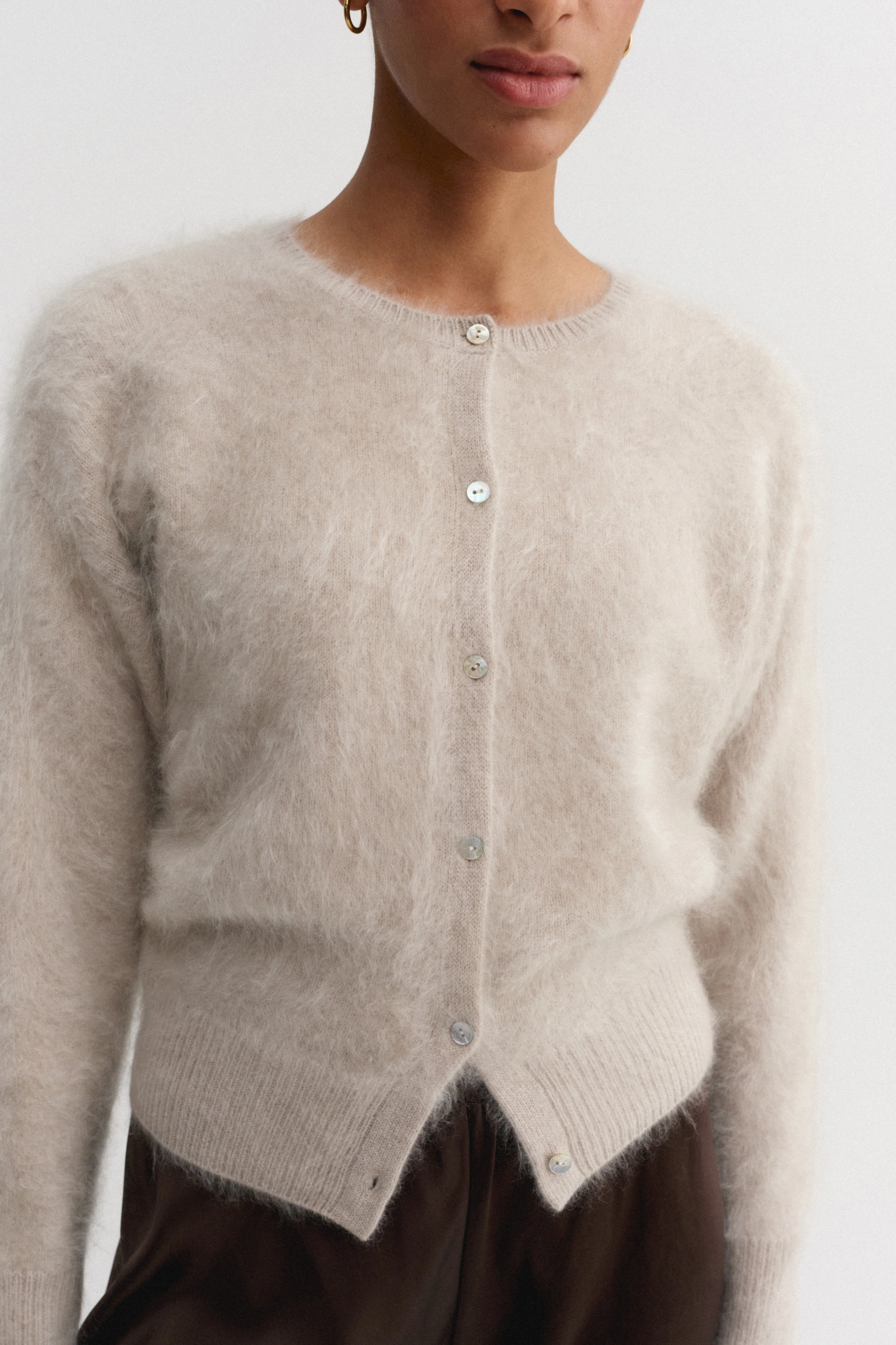 Coco Brushed Cardigan, taupe - Image 4