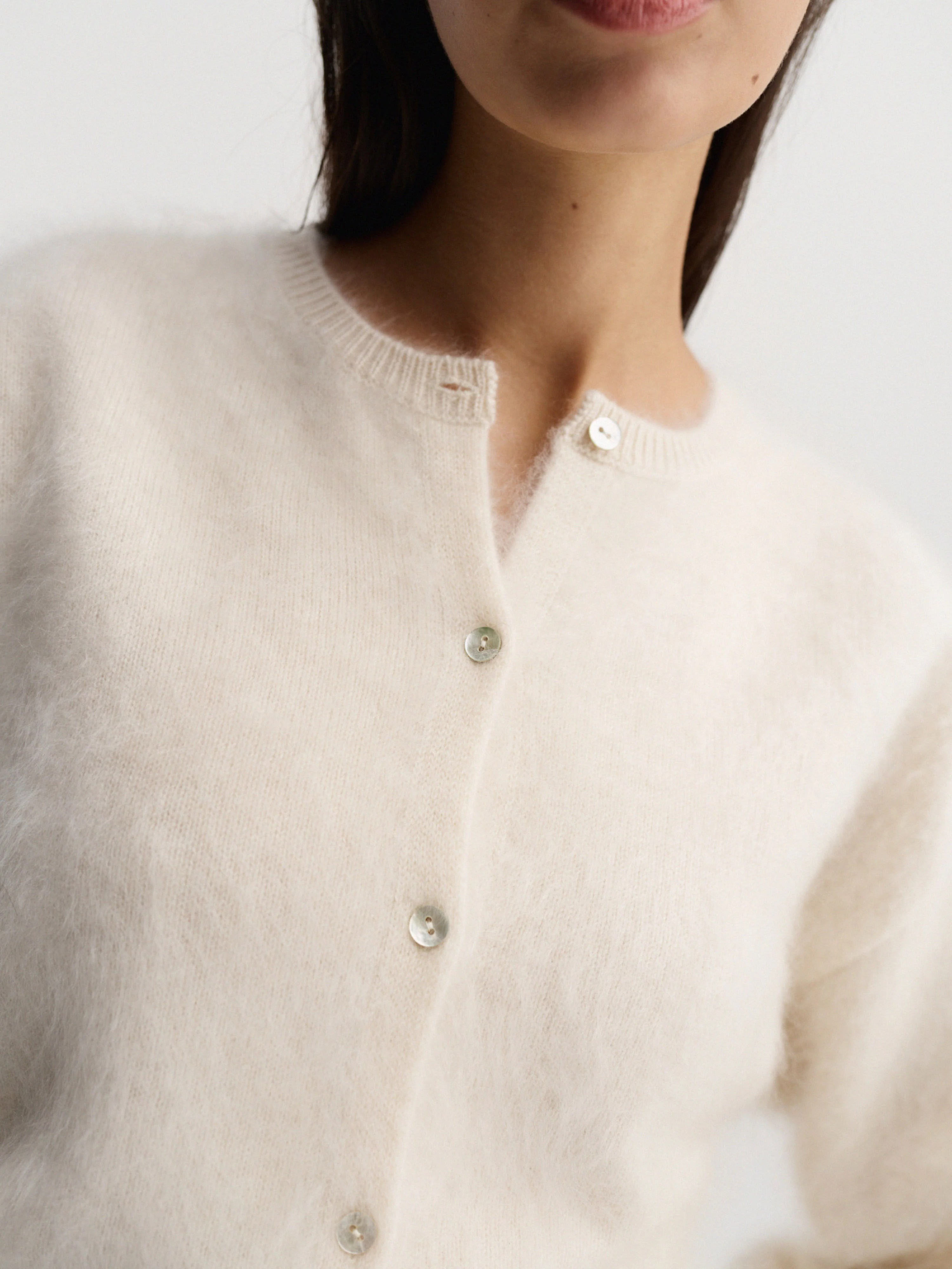 Coco Brushed Cardigan, vanilla - Image 4