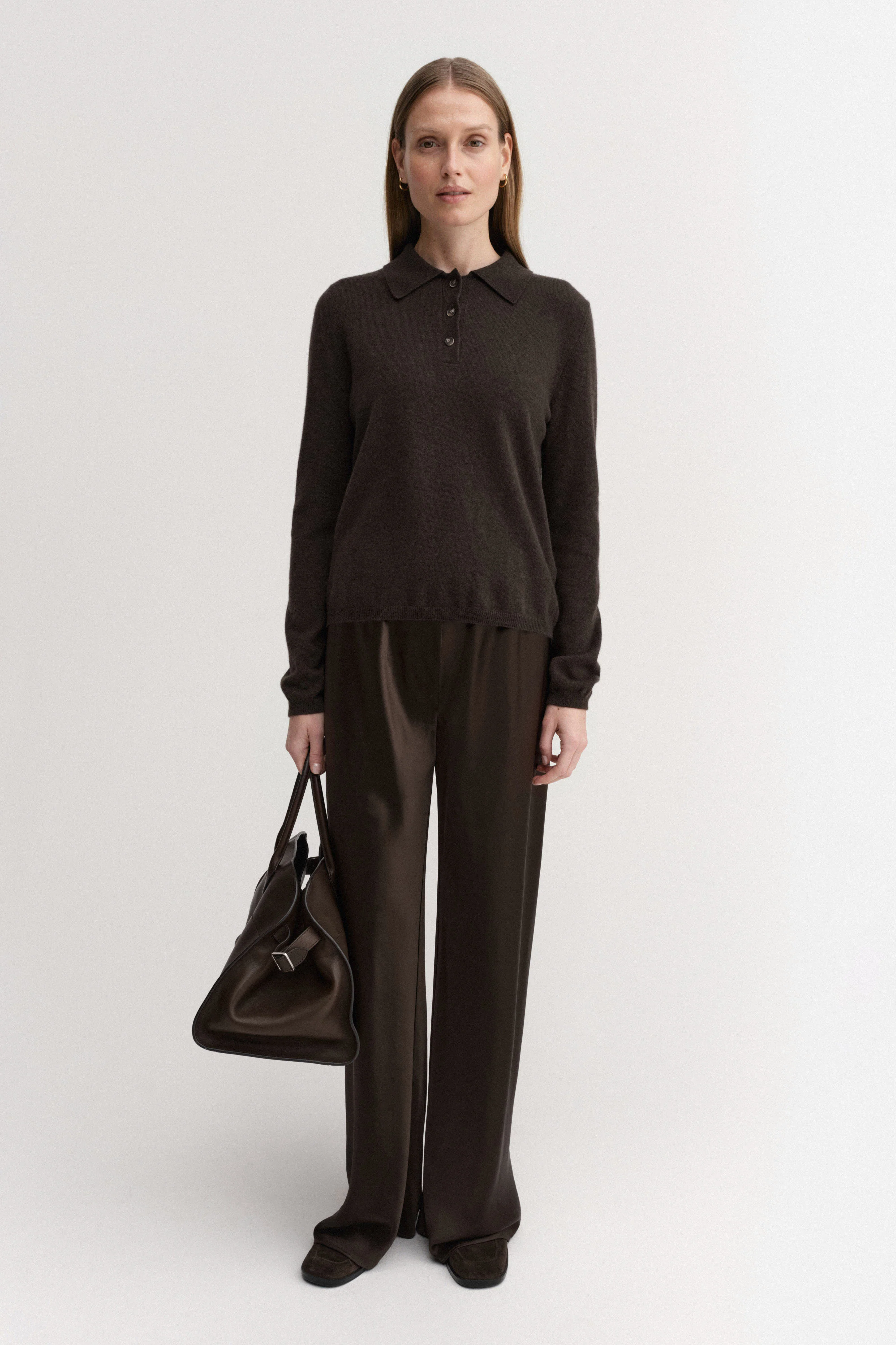 Minou Collar Sweater, chocolate