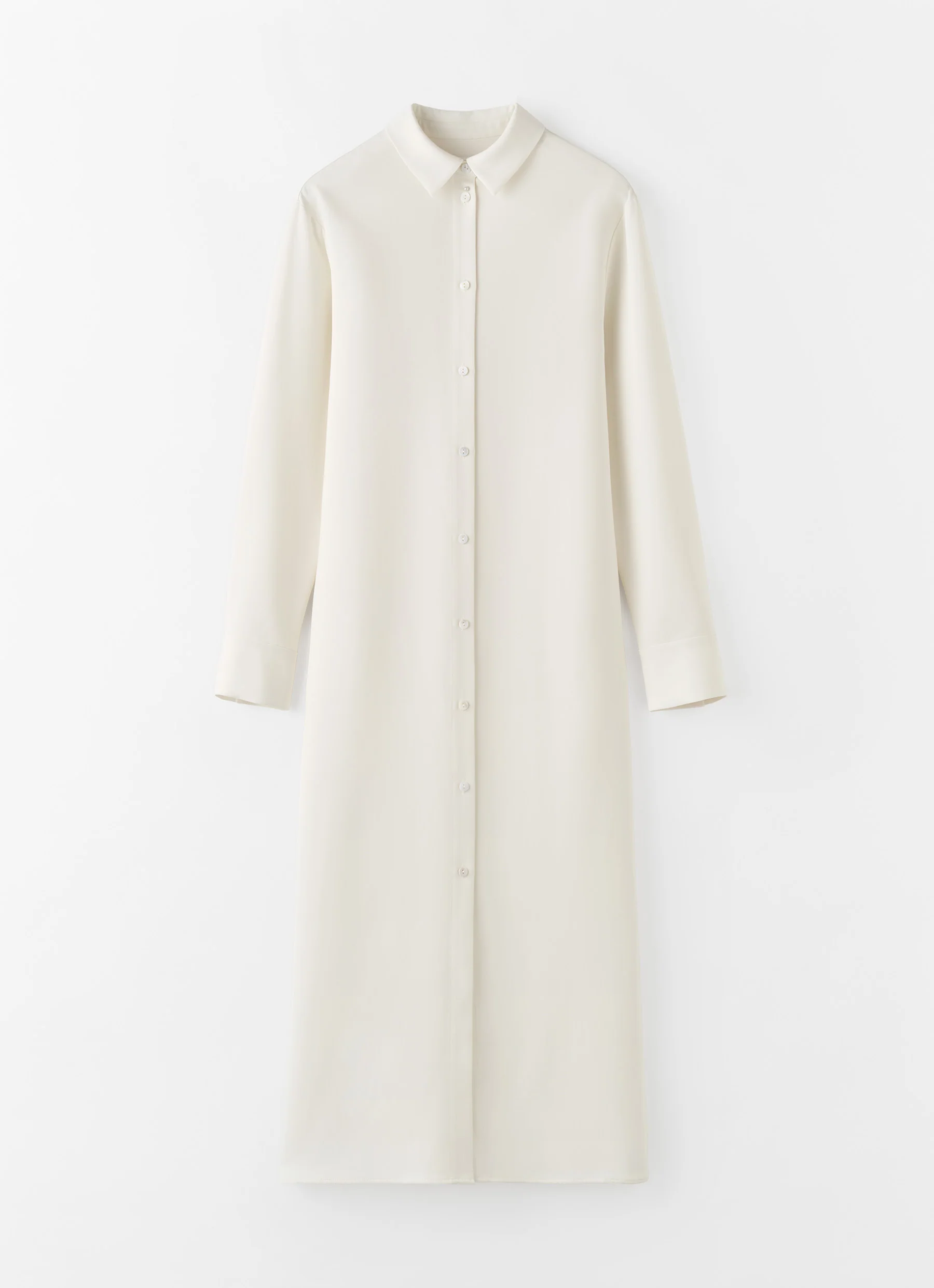 Nile crepe shirt dress, cream - Image 6
