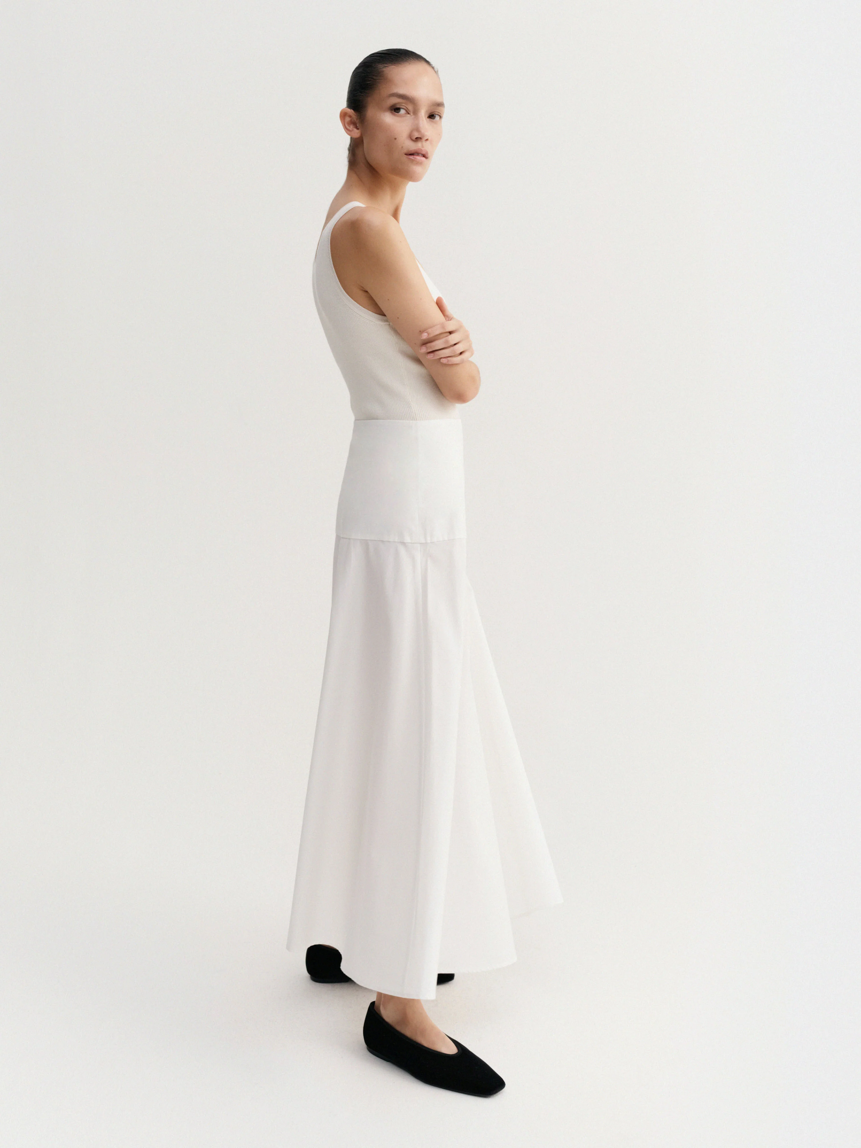 Ona Poplin Skirt, white - Image 4