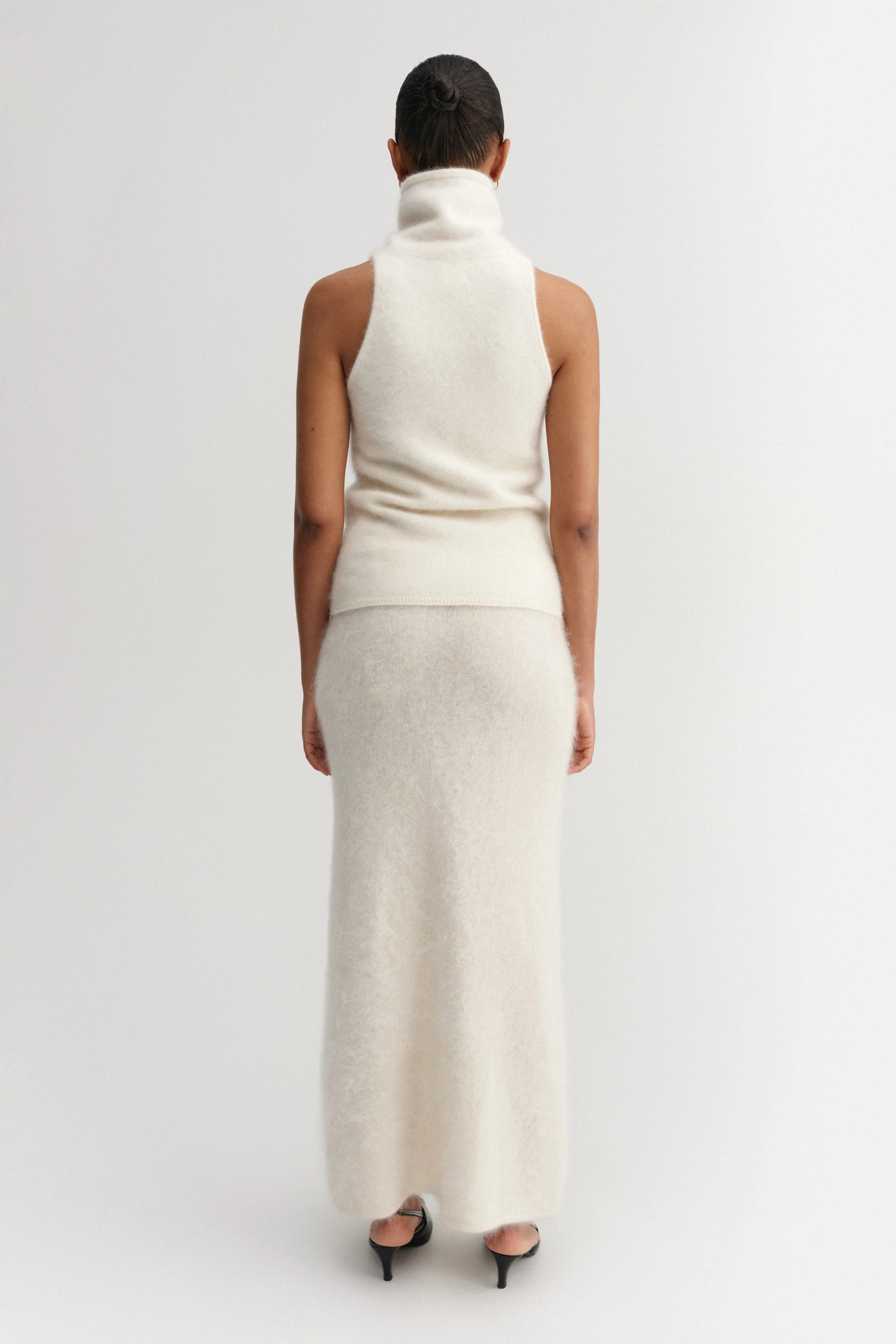 Umi Brushed Cashmere Skirt, cream - Image 3
