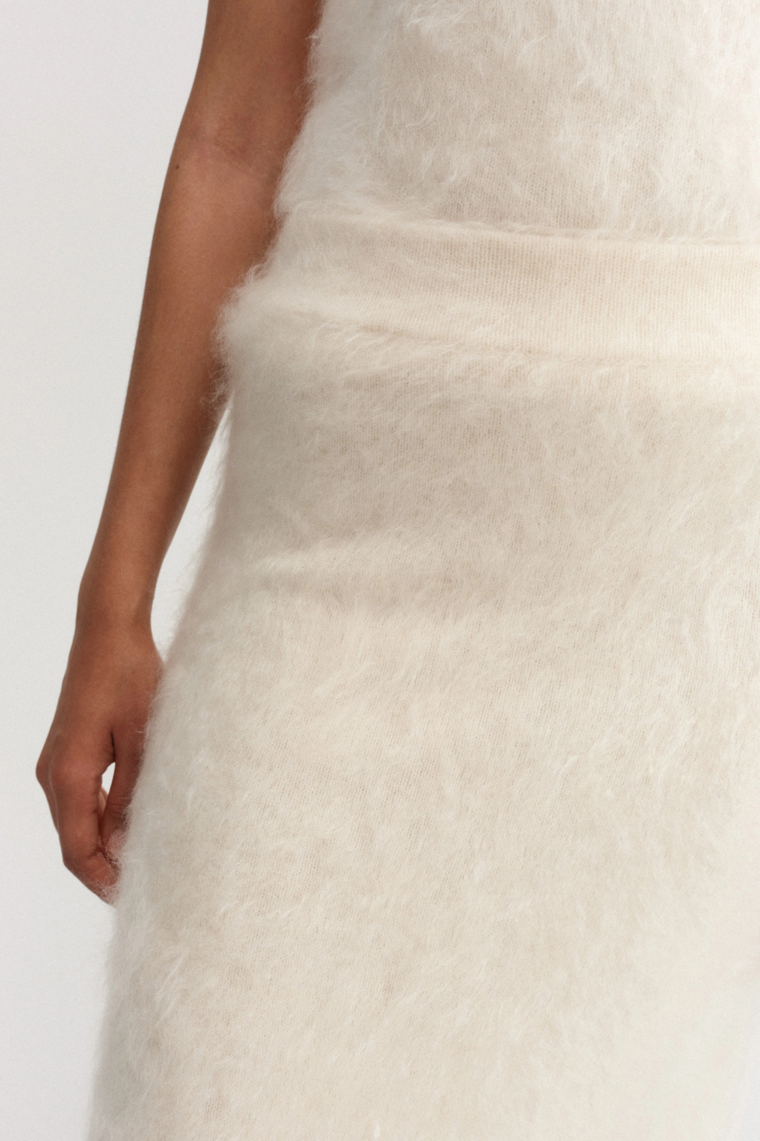 Umi Brushed Cashmere Skirt, vanilla - Image 4
