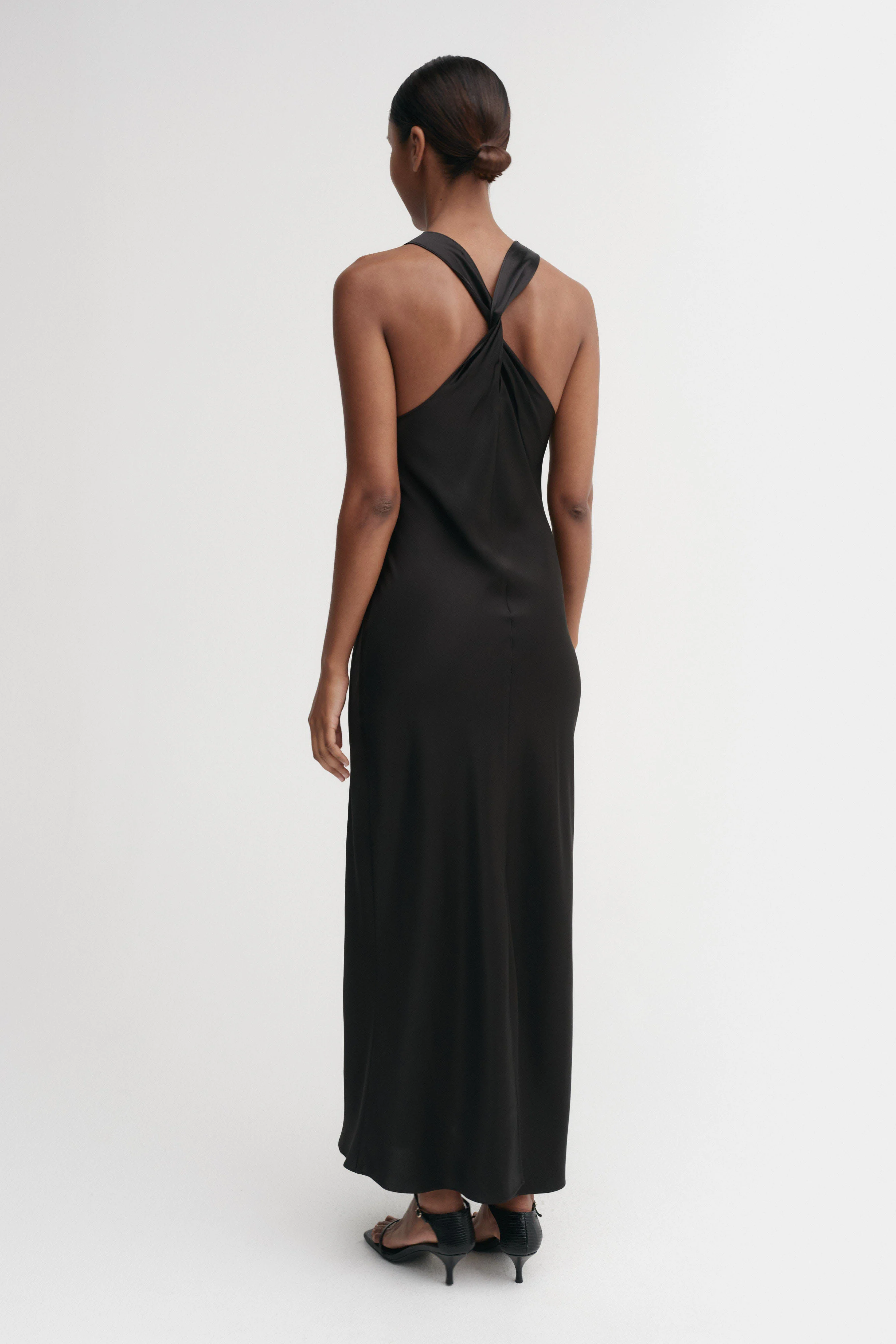 Zila Satin Dress, black - Image 4